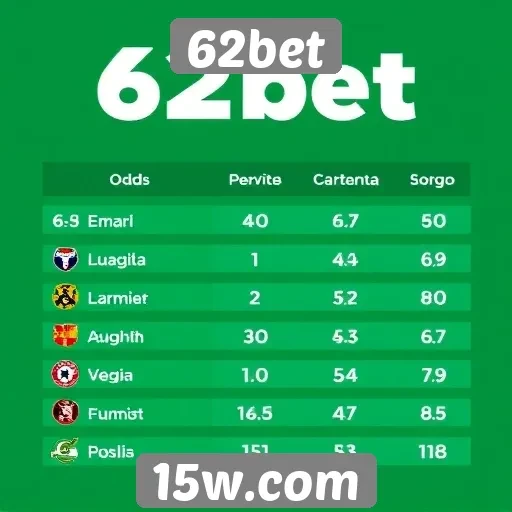 Comparação das odds oferecidas pelo 62bet